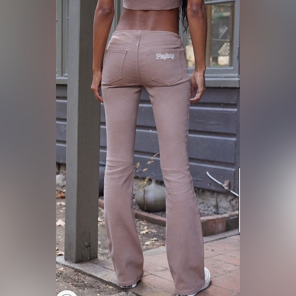 NWT Playboy by PacSun Brown No Waistband Low Rise Bootcut Jeans Sz 26 - Picture 2 of 13